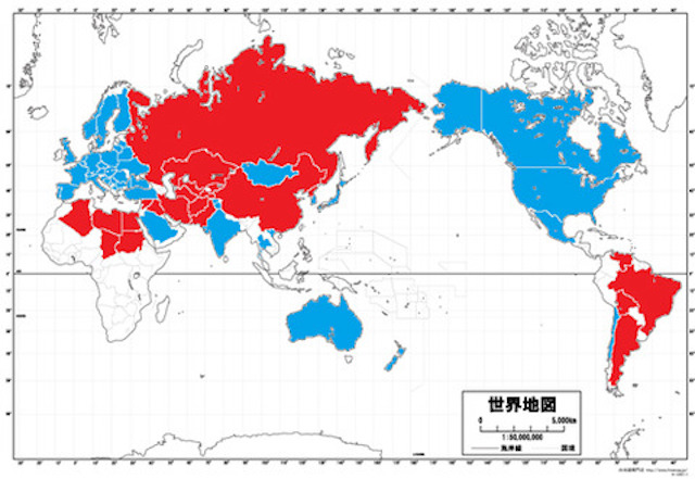 世界地図（第三次世界大戦 予想図）