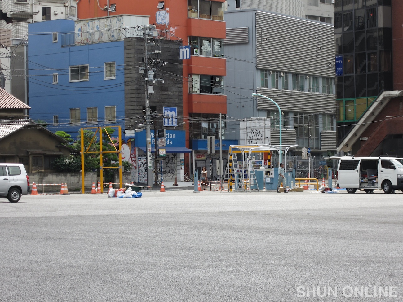 渋谷ビデオスタジオ跡地が駐車場となった頃の光景（2011年7月5日）：撮影：SHUN ONLINE