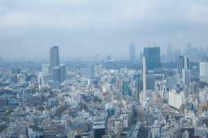 渋谷方面の光景（恵比寿ガーデンプレイスから眺める）2011年4月19日。撮影：SHUN