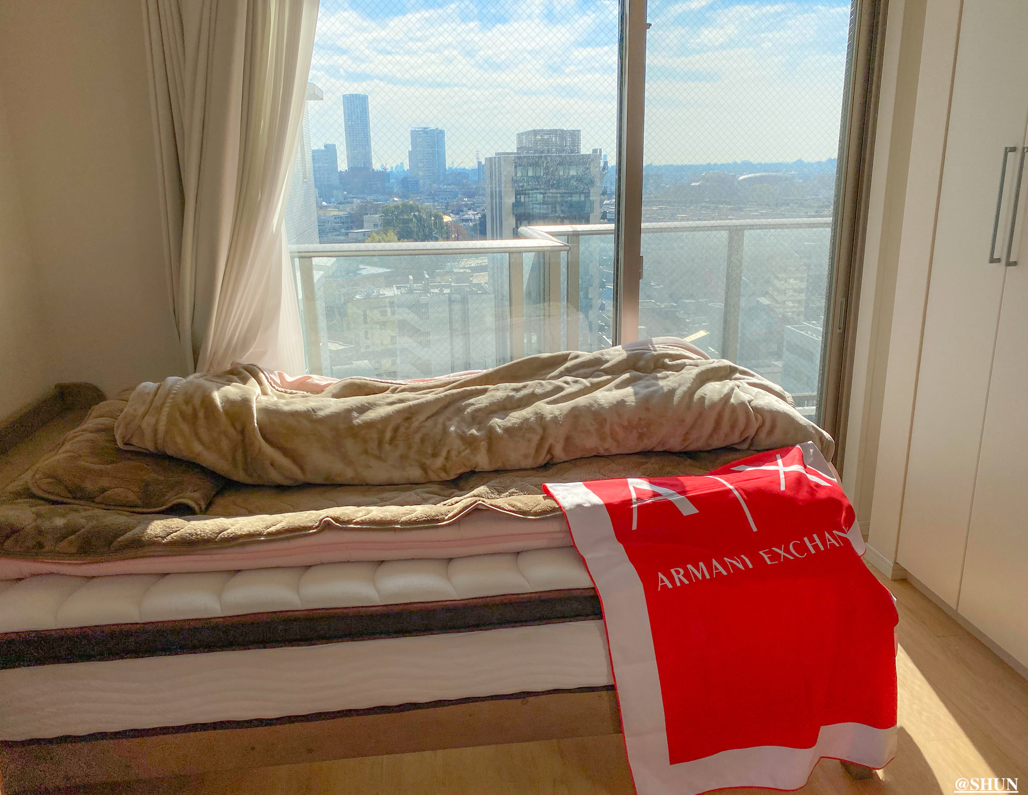 BED（ベッド） RASIK（ラシク）セミダブル ベッドフレーム-すのこ & マットレス 2層ポケットコイル 厚さ26cm & アルマーニ／渋谷桜丘